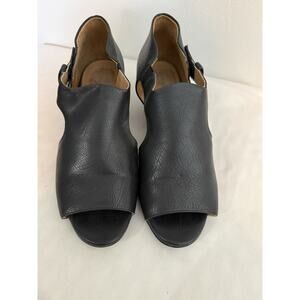 Natural Soul Shoes Womens Sz 8 Black Dayote Adjustable Heel Sandals Open Toe